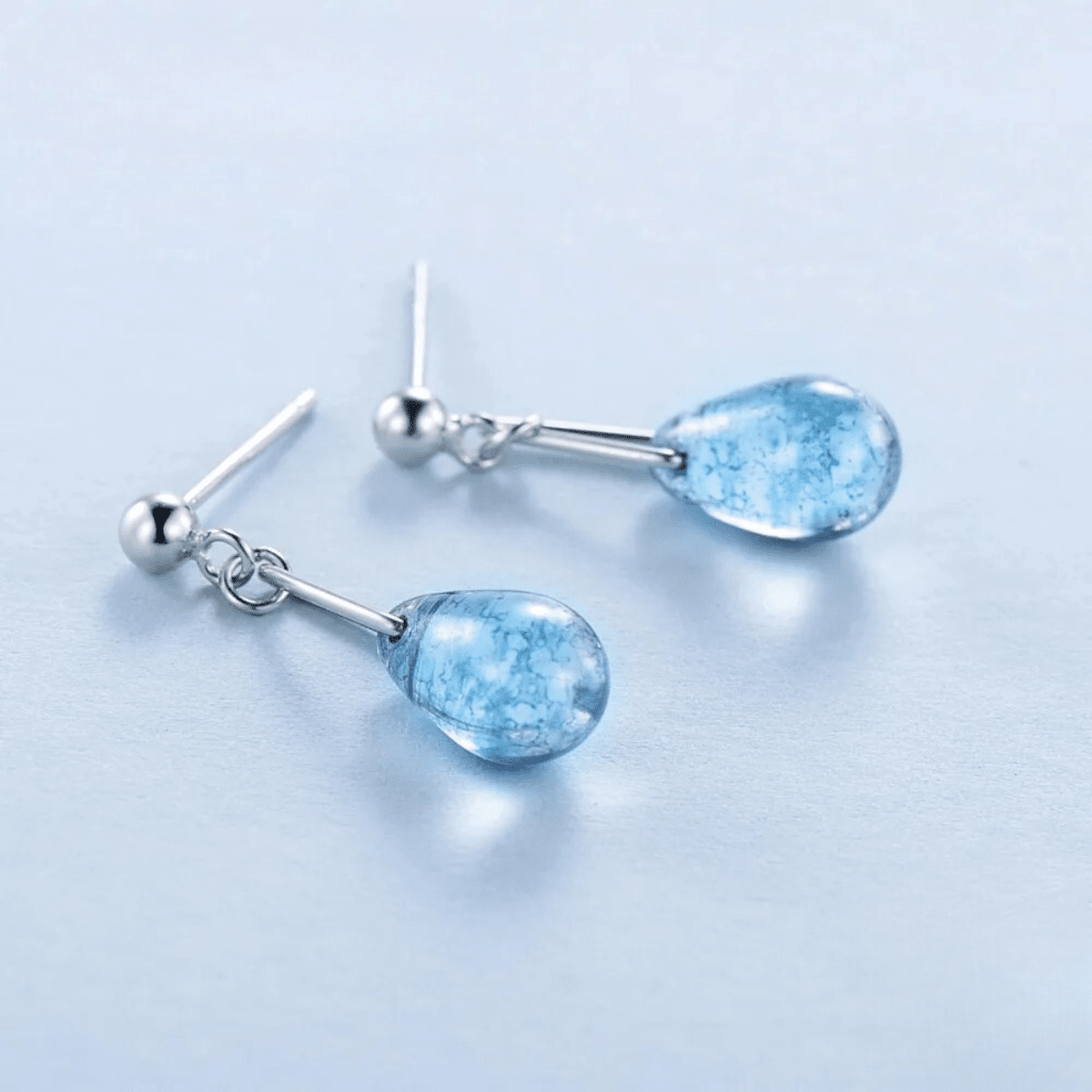Azure Crystal Cascade Earrings