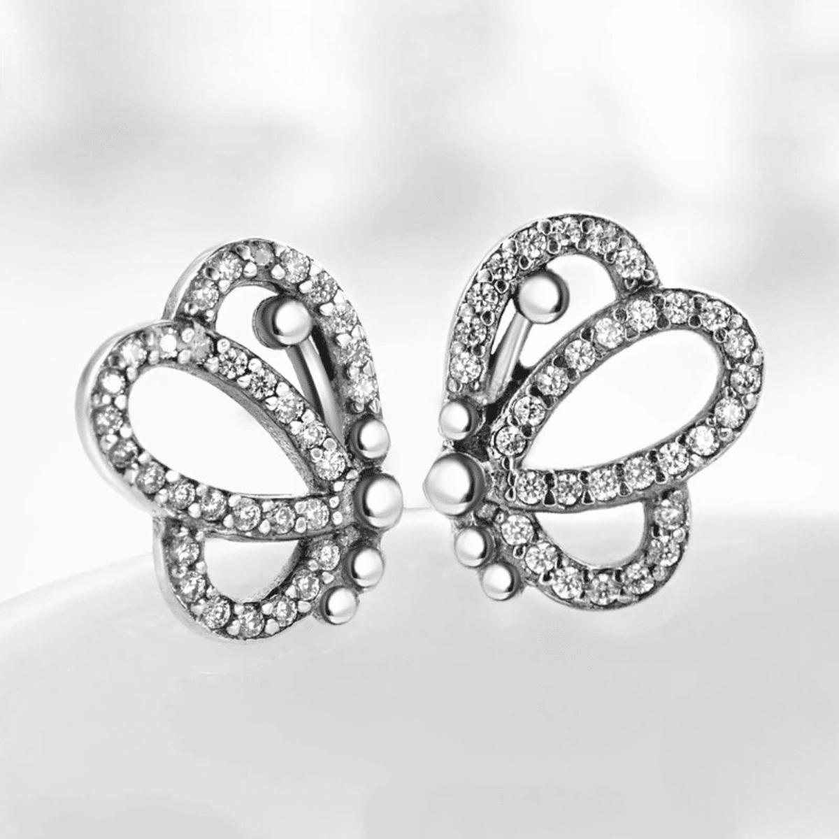 Butterfly Sparkle Silver Earrings
