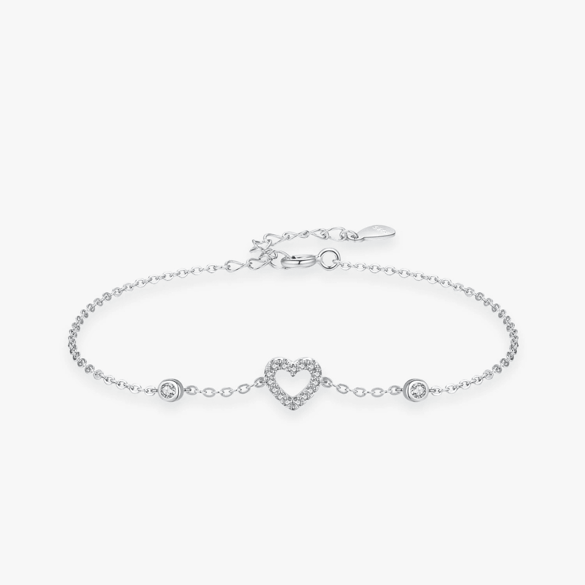 Cubic Zirconia Heart Charm Bracelet