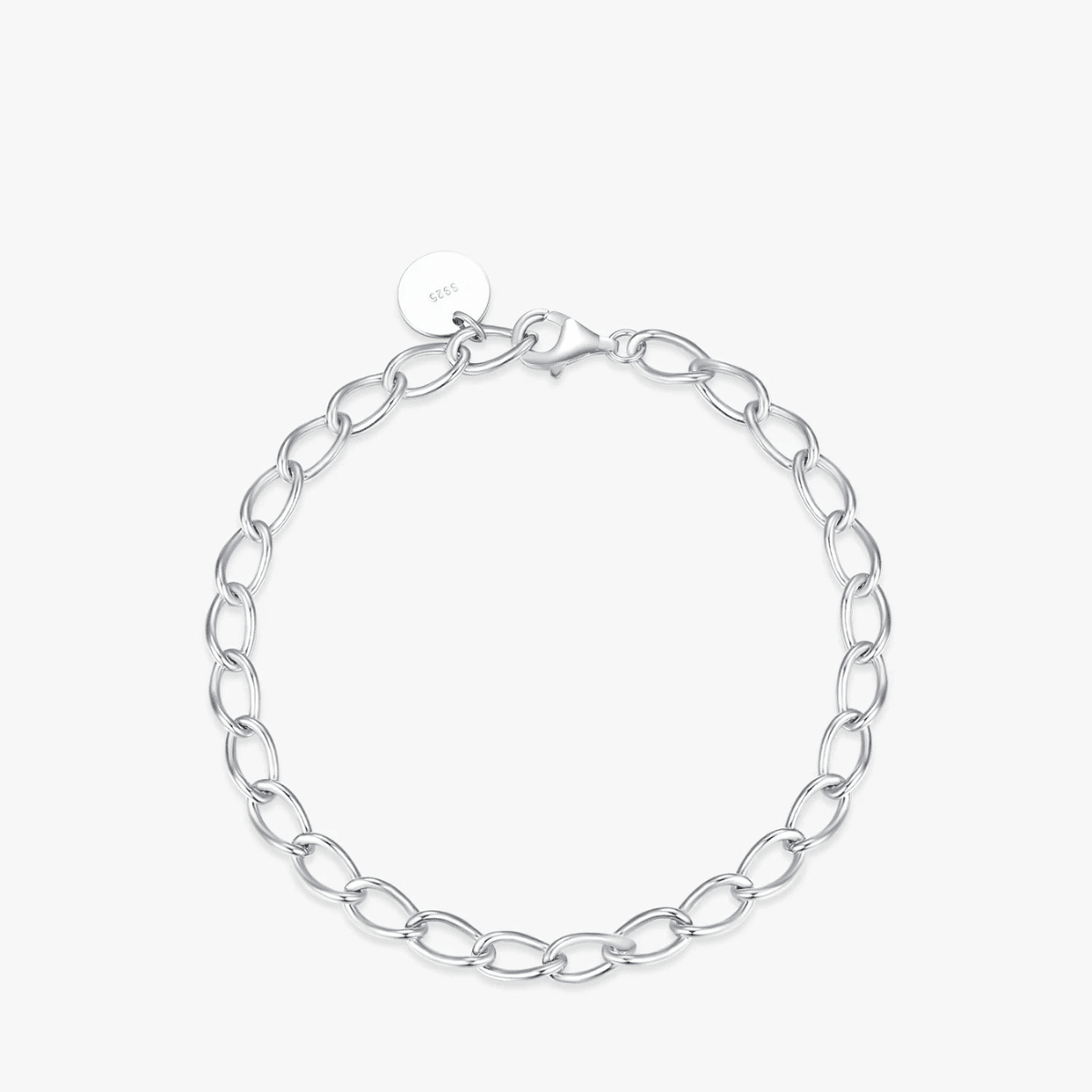Elegant Entwined Silver Charm Bracelet