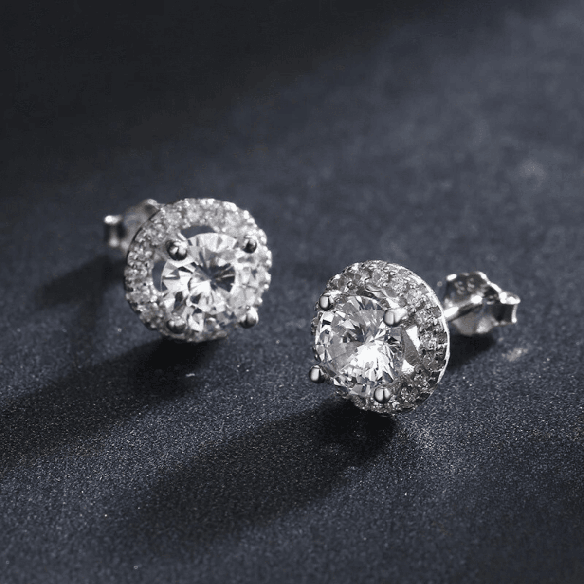 Halo Sparkle Silver Earrings