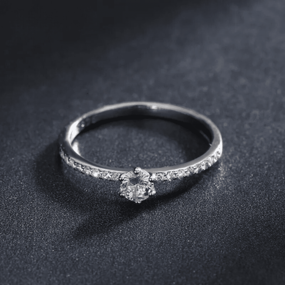 Halo Sparkle Silver Solitaire