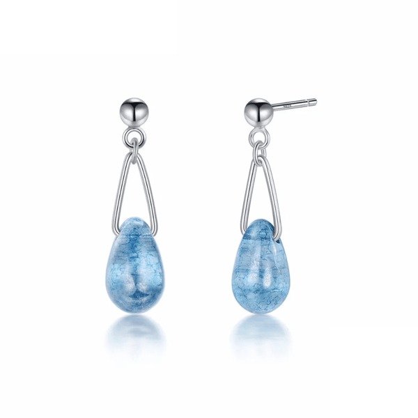 Azure Crystal Cascade Earrings 