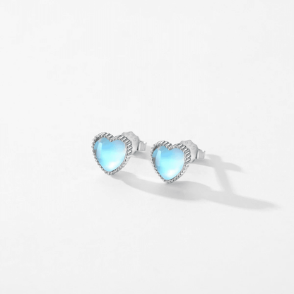 Azure Pearl Heart Earrings 