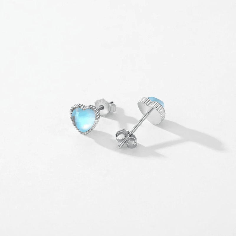 Azure Pearl Heart Earrings 