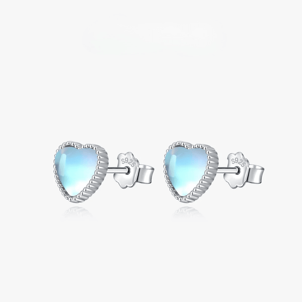 Azure Pearl Heart Earrings 