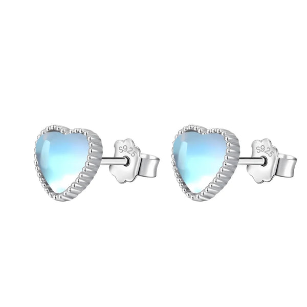 Azure Pearl Heart Earrings Ear06 