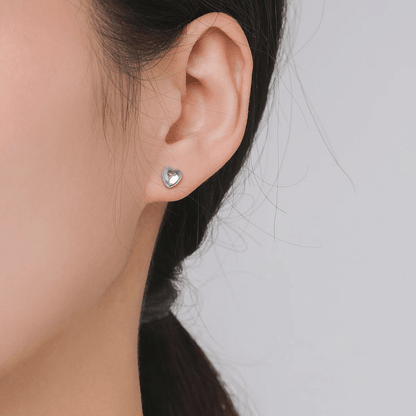 Azure Pearl Heart Earrings 