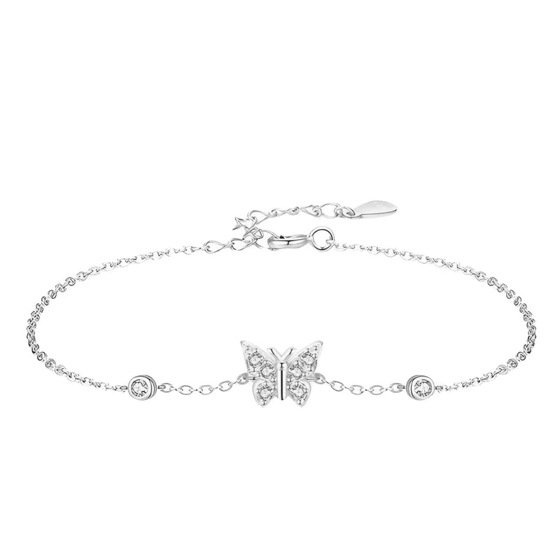 Butterfly Adjustable Bracelet Silver Bra01 