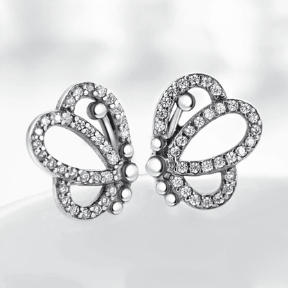 Butterfly Sparkle Silver Earrings 