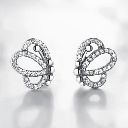 Butterfly Sparkle Silver Earrings 