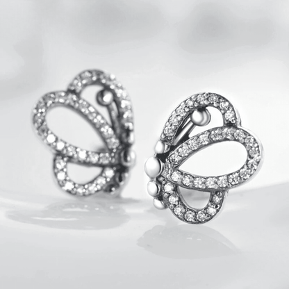 Butterfly Sparkle Silver Earrings 