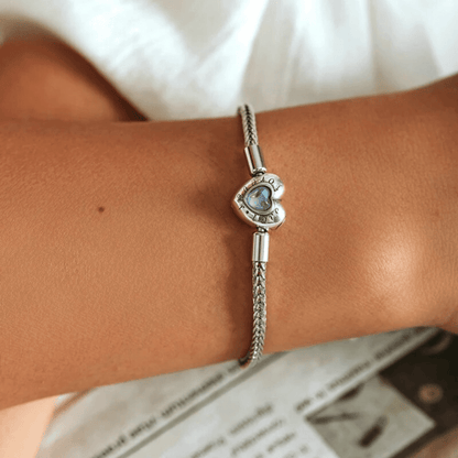 Crystal Heart Charm Bracelet 
