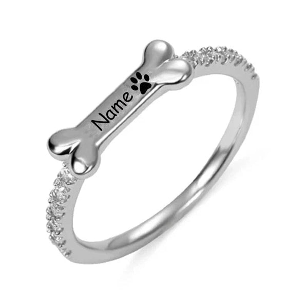 Custom Dog Name Ring Gif13 4 Dog Silver Stainless Steel
