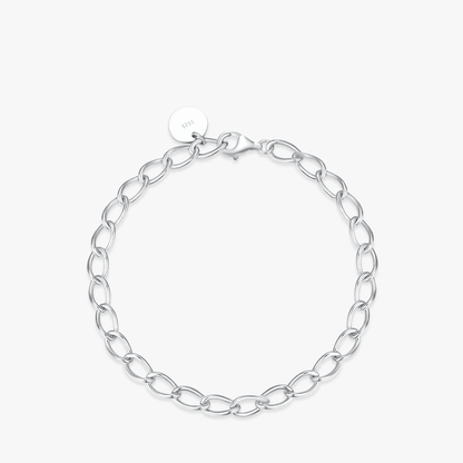 Elegant Entwined Silver Charm Bracelet 