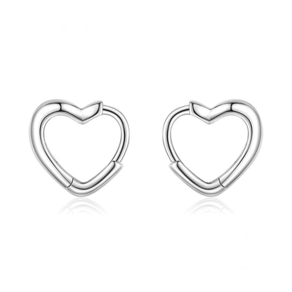 Elegant Heart Hoop Earrings 