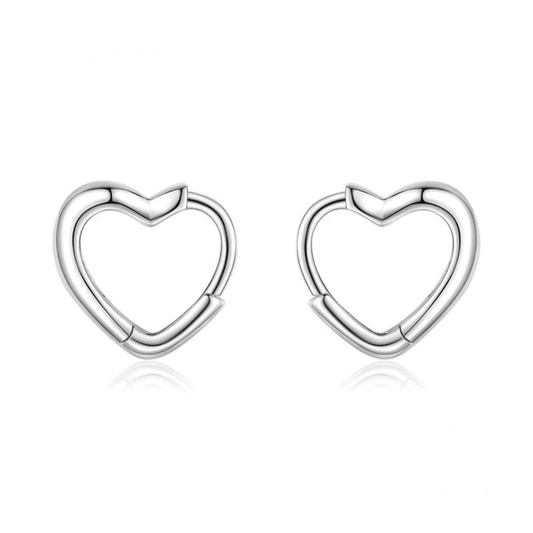 Elegant Heart Hoop Earrings 