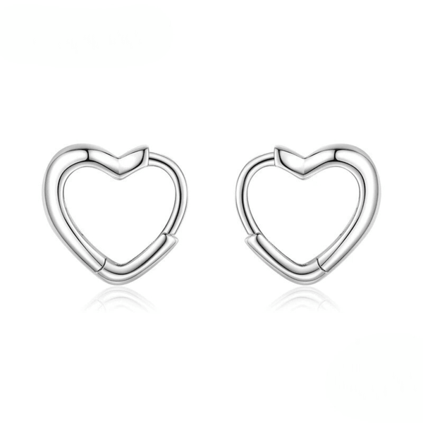 Elegant Heart Hoop Earrings 