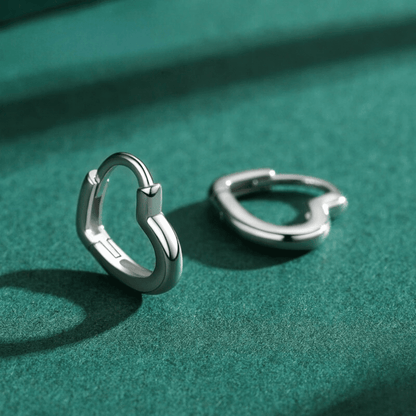 Elegant Heart Hoop Earrings 