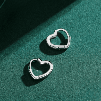 Elegant Heart Hoop Earrings 