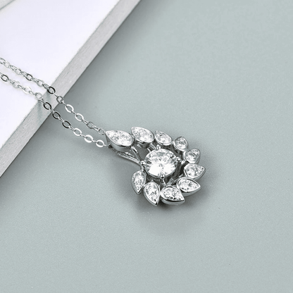 Elegant Spiral Flower Necklace 