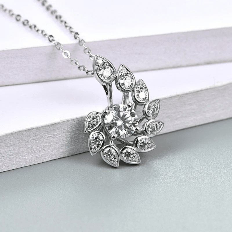 Elegant Spiral Flower Necklace 