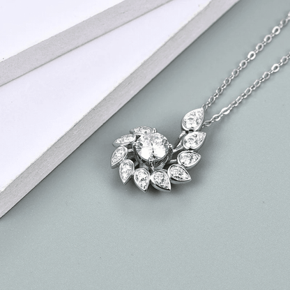 Elegant Spiral Flower Necklace 