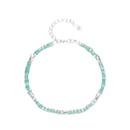 Emerald Adjustable Bracelet Silver Bra08 