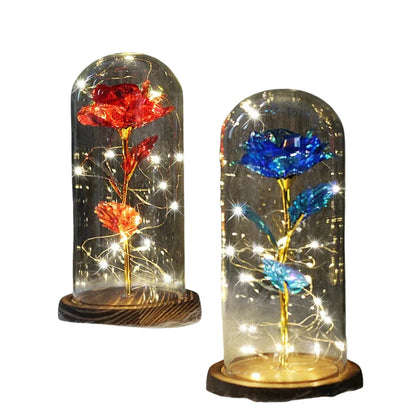 Enchanted Rose Light Dome — Everlasting LED Rose Under Glass Dome Gif02 
