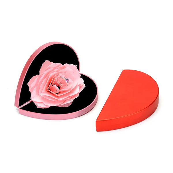 Enchanting Heart Rose Ring Box | 3D Heart Shape 