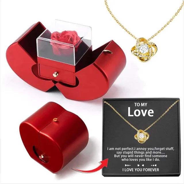 Flower For Eternal Love | Eternal Embrace Rose & Necklace Prod08 Lover Gold 