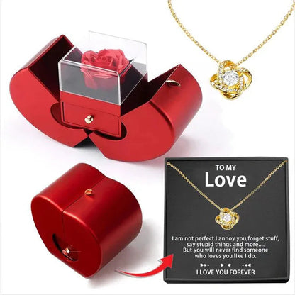 Flower For Eternal Love | Eternal Embrace Rose & Necklace Prod08 Lover Gold 