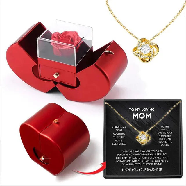 Flower For Eternal Love | Eternal Embrace Rose & Necklace Prod08 Mom Gold 