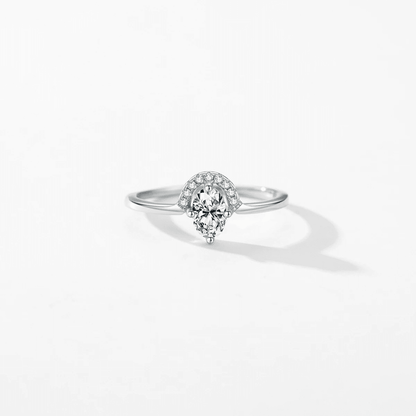Glimmering Halo Teardrop Ring 