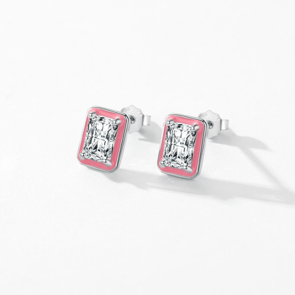 Halo Brilliance Rose Edge Earrings 