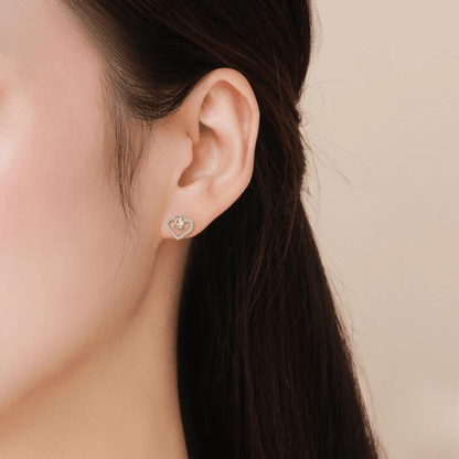 Halo Heart Elegance Studs 