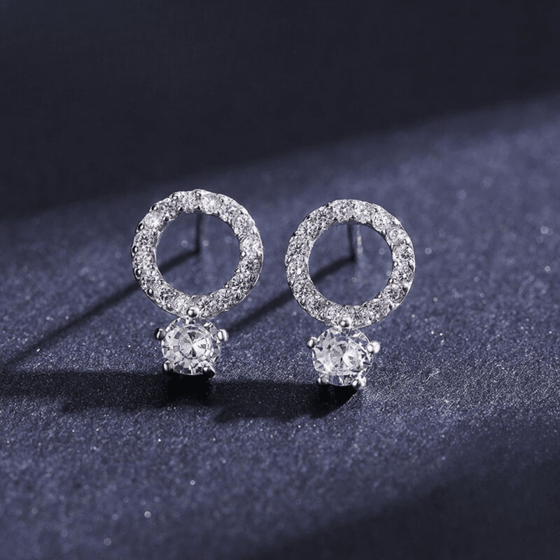 Halo Sparkle Silver Earrings 