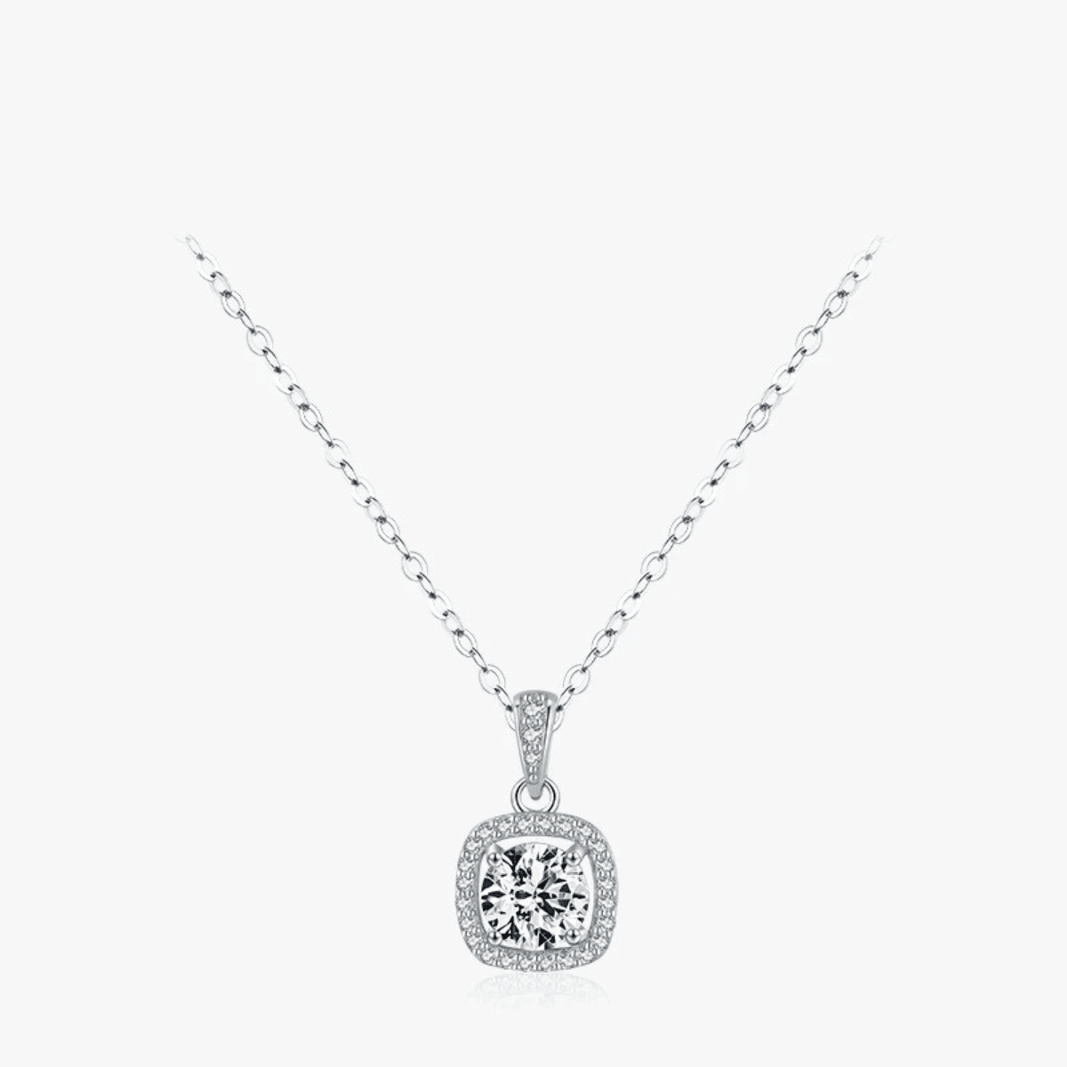 Halo Sparkle Silver Necklace 