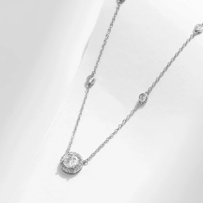 Halo Sparkle Silver Necklace 