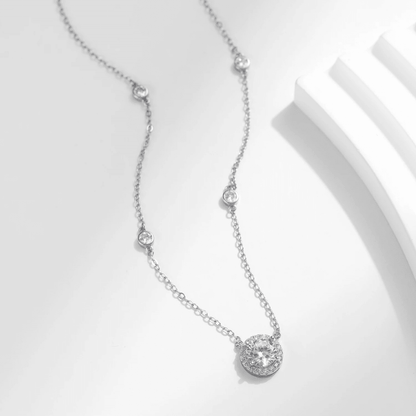 Halo Sparkle Silver Necklace 