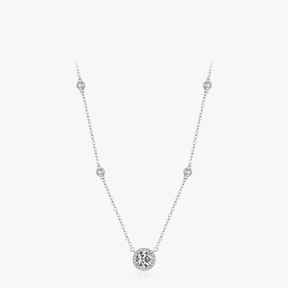 Halo Sparkle Silver Necklace 