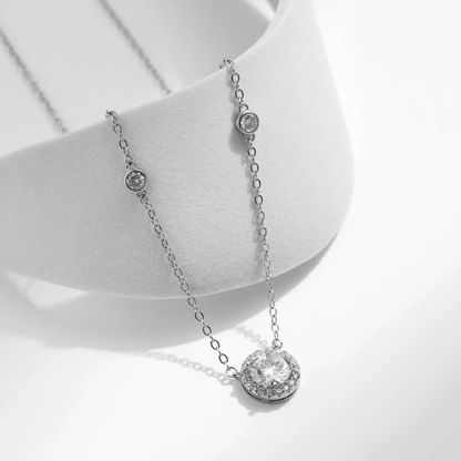 Halo Sparkle Silver Necklace 