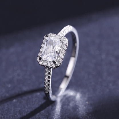 Halo Sparkle Silver Solitaire 