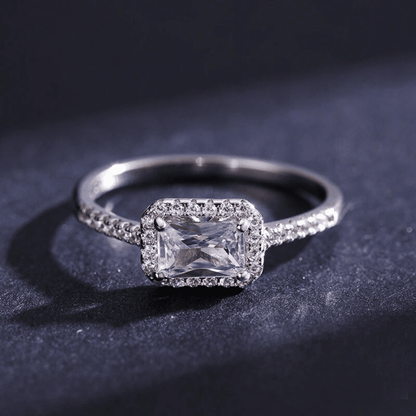 Halo Sparkle Silver Solitaire 