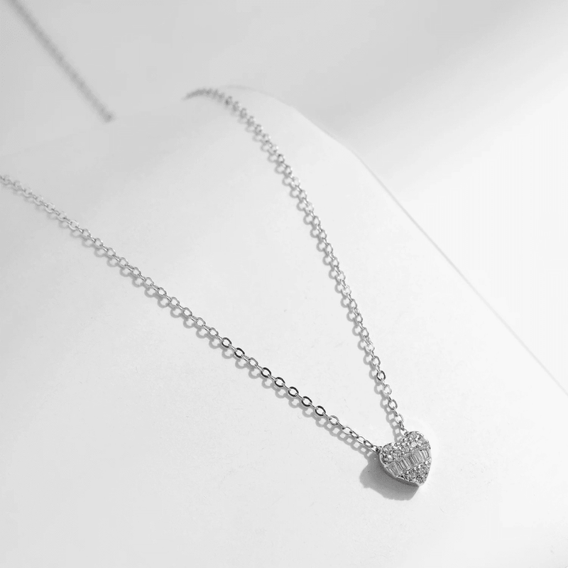 Heart Charm Silver Elegance Necklace 