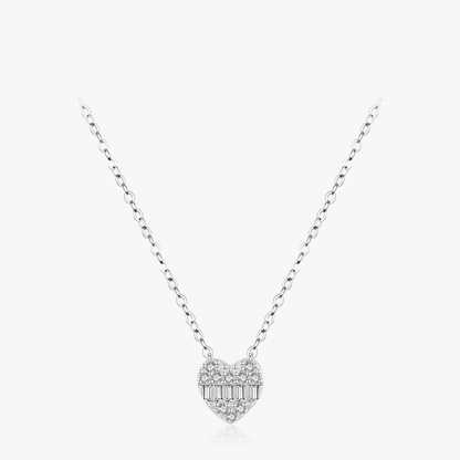 Heart Charm Silver Elegance Necklace 