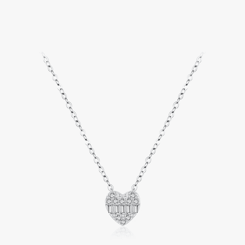 Heart Charm Silver Elegance Necklace 