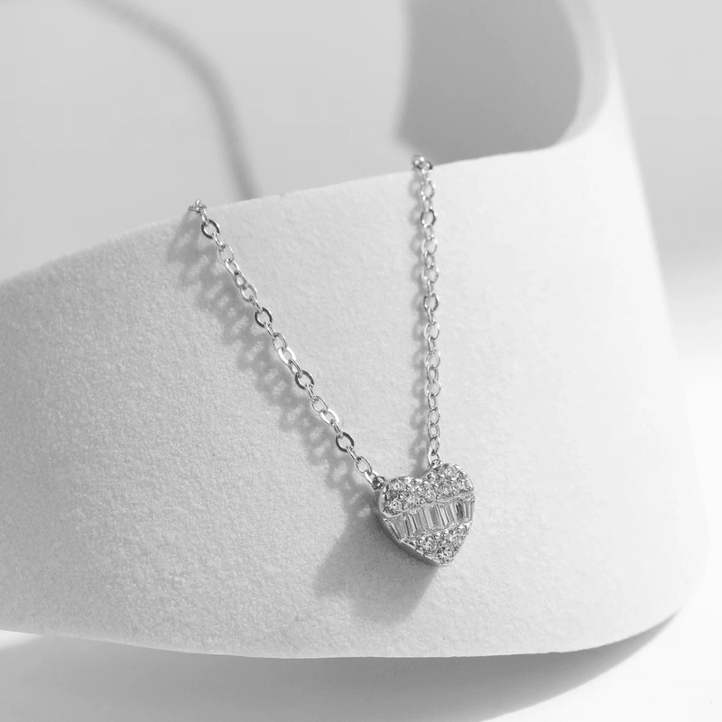 Heart Charm Silver Elegance Necklace 