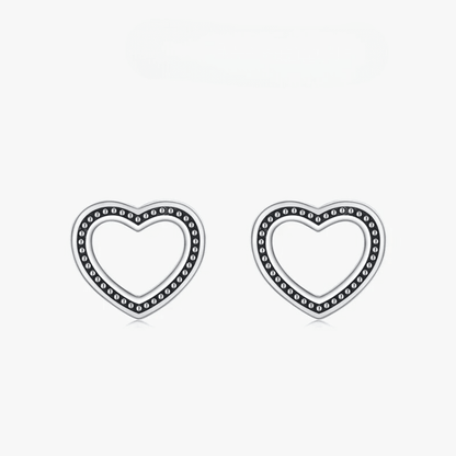 Heart Silhouette Black Elegance Earrings 