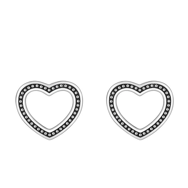 Heart Silhouette Black Elegance Earrings Ear16 